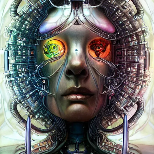 Prompt: cosmic fractal biopunk giger portrait, pixar style, by tristan eaton stanley artgerm and tom bagshaw.