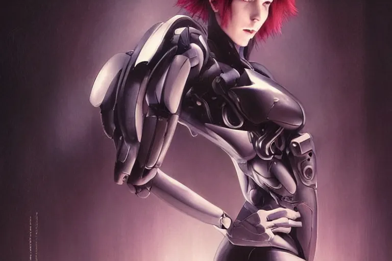 Image similar to a portrait of female mechine from ghost in the shell,by Stanely Artgerm,Tom Bagshaw,Andrei Riabovitchev,aaron horkey,Greg Rutkowski,trending on pinterest,full of color,luxury,mythological,sacred,religious,ultra realistic,high detail,concept art,golden ratio,cinematic lighting H 768