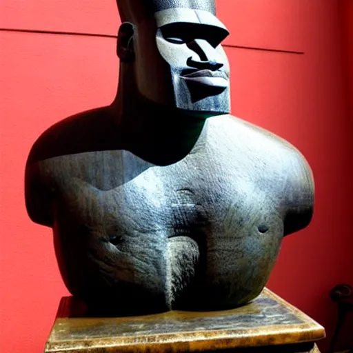 Image similar to Easter island head statue of Shaquille O'Neal