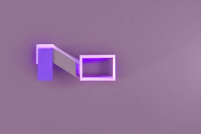 Prompt: 1 9 8 0 clay rendering of simple angular geometric shapes with sharp edges, the shapes are made of matte plastic, matte material, small fluorescent tube lights illuminate the shapes, cool purple grey lighting, cgi, ambient occlusion, masterwork, instagram, 3 d design, advertising visualization, splash page, widescreen 4 k