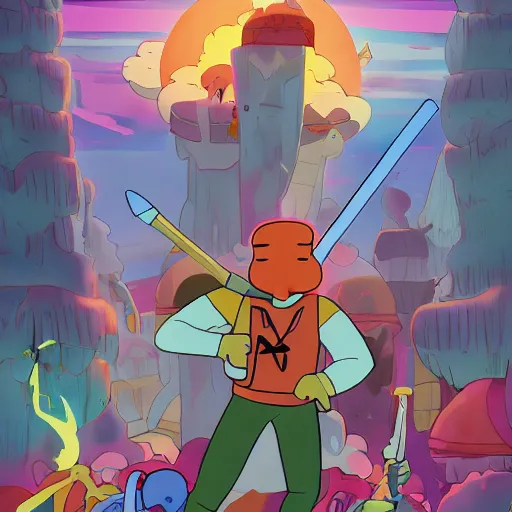 Image similar to finn from adventure time kills anti-borch believers, 4K