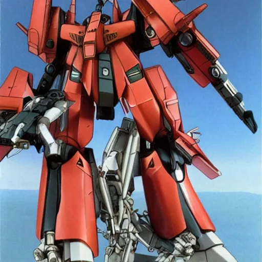 Image similar to sazabi mobile suit armed with scifi weapons by patrick woodroffe, ron mueck, carole feuerman, victo ngai