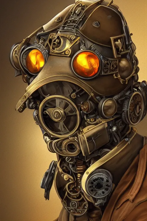 Image similar to steampunk helmet fantasy art mask robot ninja stylized digital illustration sharp focus, elegant intricate digital painting artstation concept art global illumination ray tracing advanced technology chaykin howard and campionpascale and cooke darwyn and davis jack