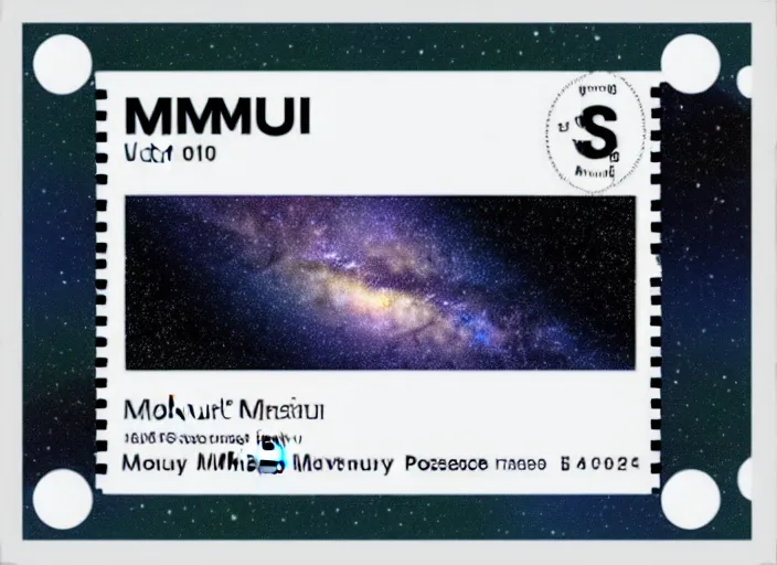 Prompt: a minimalistic milky way galaxy as a postage stamp, minimalistm, voroni diagram