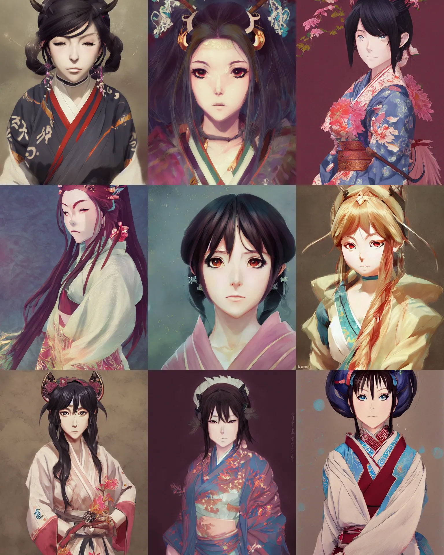 Prompt: An anime portrait of Ssunbiki as a beautiful woman wearing a kimono from Skyrim, by Lane Brown and Mandy Jurgens, trending on artstation