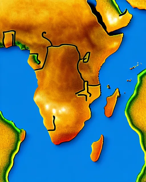 Image similar to a extremely ultra highly detailed majestic hi - res ultra highly detailed logo of africa, zoom out, 8 k, high textures, ultra hyper sharp, insanely detailed and intricate, super detailed, 8 k hdr ultra high quality