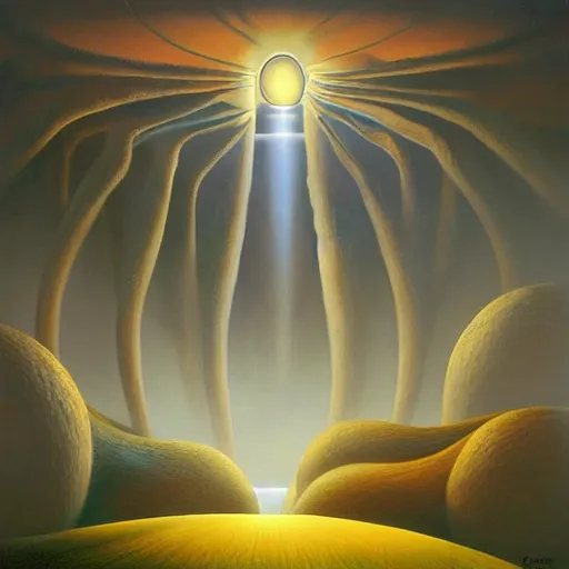 Image similar to visions of xanadu by vladimir kush, oil on canvas