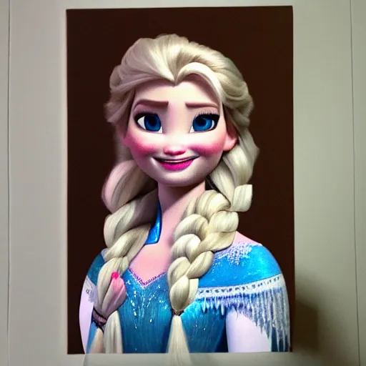 Prompt: Elsa from Frozen in the style of Rembrandt Harmenszoon van Rijn