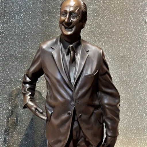 Prompt: bronze sculpture of a piero angela