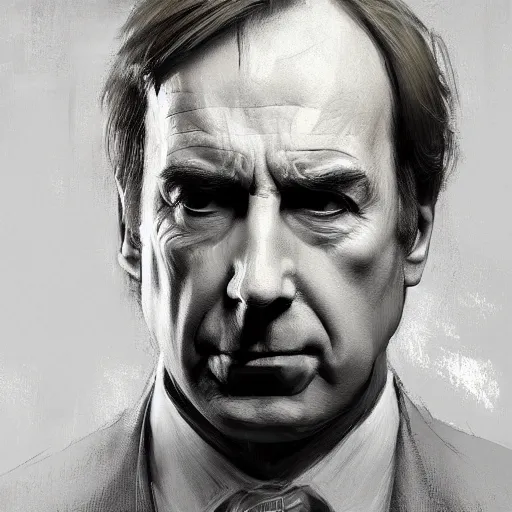 Prompt: A realistic hyperdetailed wide-shot digital oil portrait painting of Saul Goodman in the style of Guy Denning, Ruan Jia, and Craig Mullins. Trending on ArtStation, DeviantArt, and Instagram. CGSociety Digital art.