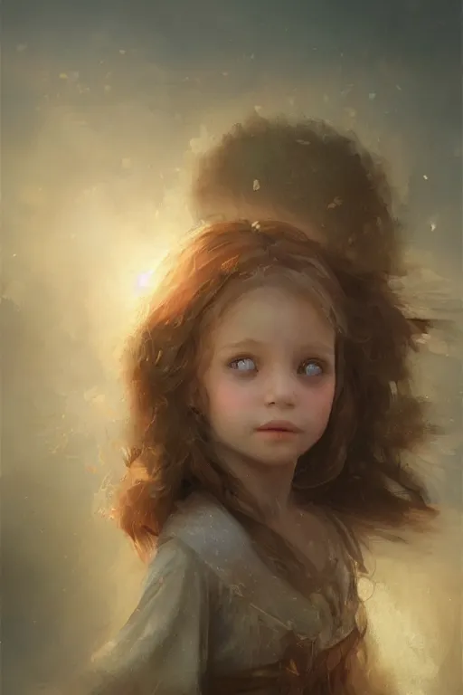 Image similar to medieval little girl, joyful, hope, dreaming, close - up portrait, intricate, elegant, volumetric lighting, scenery, digital painting, highly detailed, artstation, sharp focus, illustration, concept art, ruan jia, steve mccurry