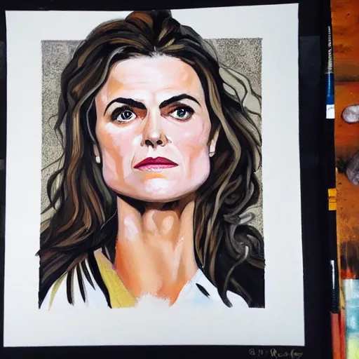 Prompt: of keri russell painted in the style of lucien freud