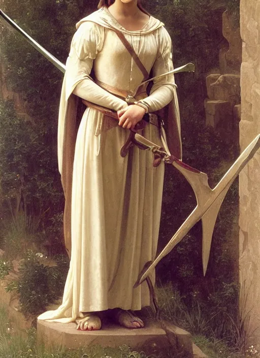 Image similar to emma watson as joan of arc, bouguereau