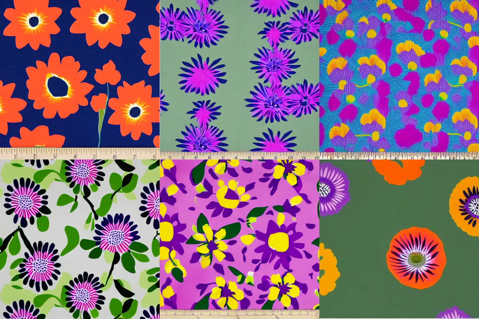 Prompt: minimalist marimekko vivid bright passion flower