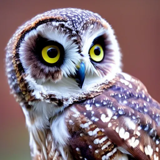 Prompt: cute baby owl in solid colors