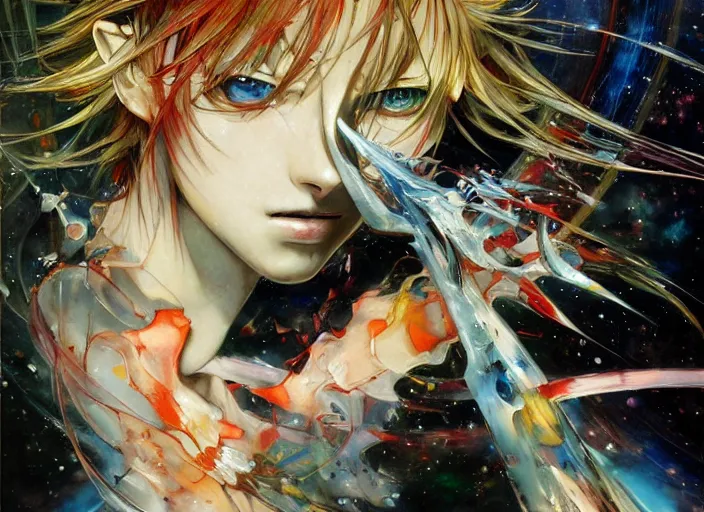 Prompt: art by yoshitaka amano, and erik jones, inspired by galaxy, smooth texture, intricate oil painting, high detail illustration, sharp high detail, manga and anime 1 9 9 9