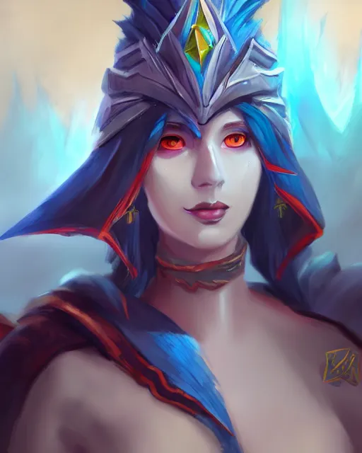 Image similar to ''portrait of anivia character league of legends, lol, fantasy, dungeons and dragons, d & d, digital painting, artstation, concept art, sharp focus, illustration''