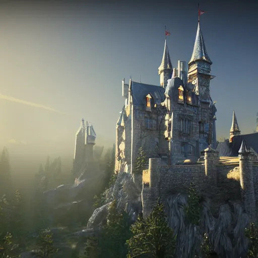 a big castle, highly detailed, crystal lighting, | Stable Diffusion ...