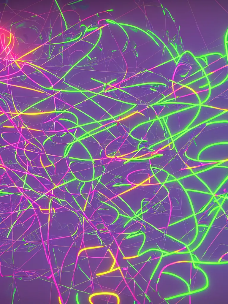 Image similar to neon glowing neural network by disney concept artists, blunt borders, rule of thirds