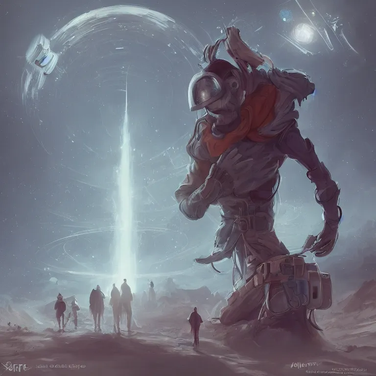Image similar to the traveler from a another dimension, trending on Artstation