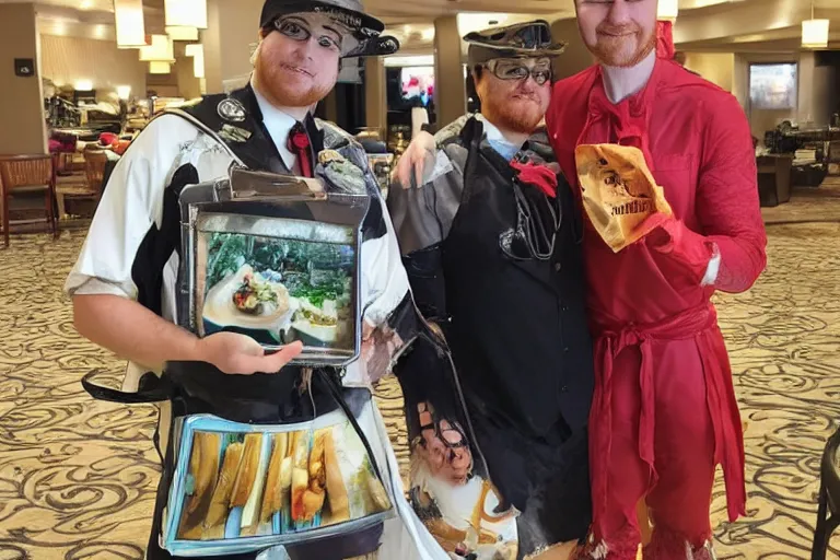 Prompt: i met a cosplayer river aspic cookbook photo n real life when he was finishing up at the Lauderdale and he was mega nice. He was super nice to all the hotel workers and the fans. He even remembered my and Arthis names (from the last time we saw him since we're super fans). He gave both of us big hugs scene from a tv show 55mm
