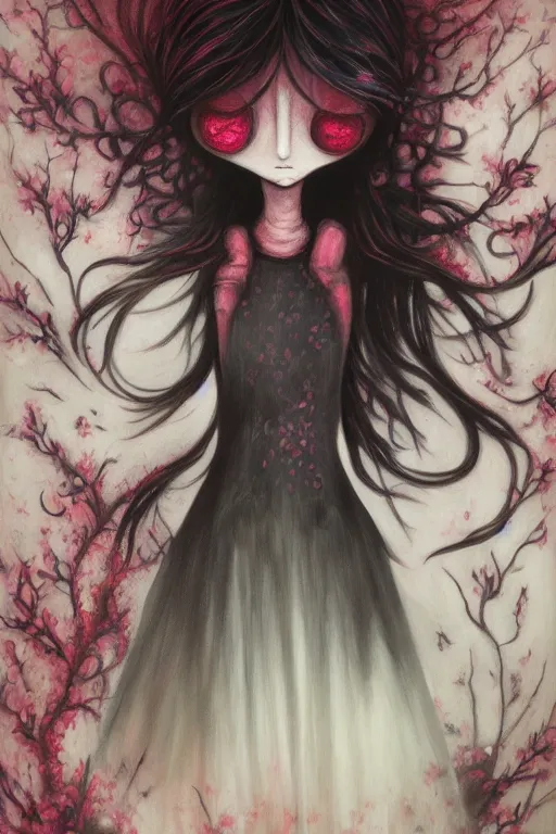 Image similar to an infinitely detailed oil painting of a beautiful gothic fairy by kuraya emi yume nikki inspired | atmospheric