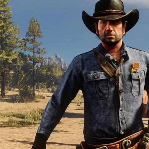 Image similar to Andrew Tate in red dead redemption 2