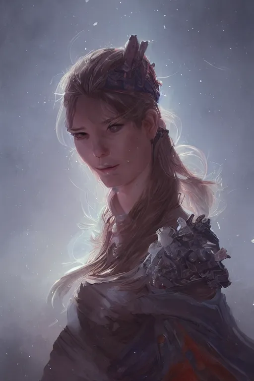 Image similar to head and shoulders portrait of a female high fantasy dnd by wlop