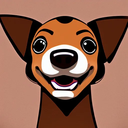 Image similar to a brown chihuahua, in the style of goof troop, illustration, epic, realistic, hyper detailed, smooth