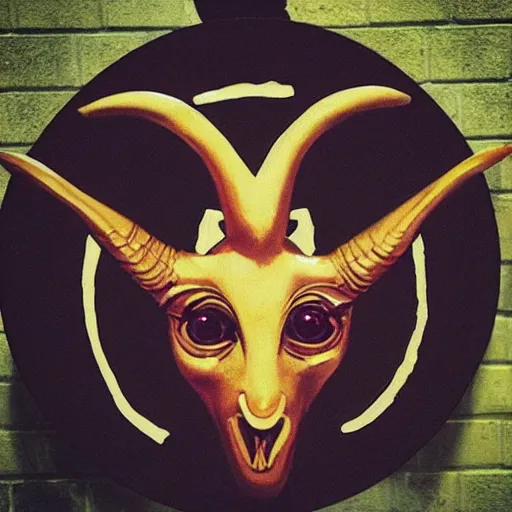 baphomet with 😂 emoji head ”, Stable Diffusion