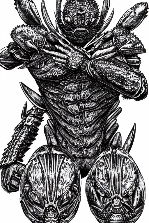 Image similar to crab humanoid figure warrior, symmetrical, highly detailed, digital art, needles, sharp focus, trending on art station, kentaro miura manga art style