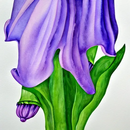 Prompt: Campanula medium, by Georgia O'keeffe, illustration, watercolor, Artstation