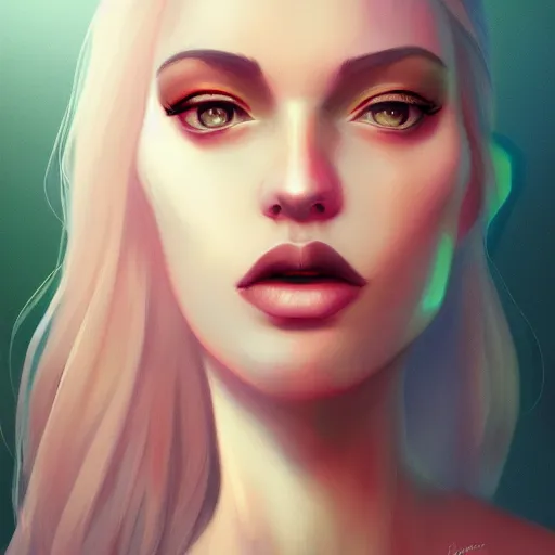 Image similar to portrait of a woman inspired by lois van baarle, charlie bowater, illustration, iridescent, iridescent, hair, face, hair styles, light makeup self confidence, cinematic 8 k