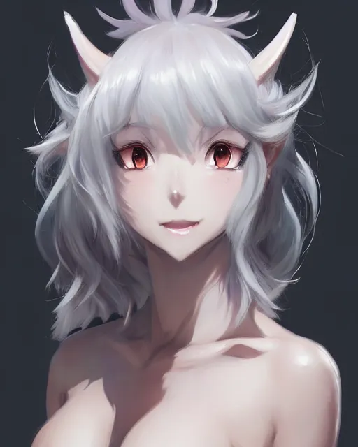 Image similar to character concept art of an anime anthro dragon | | cute - fine - face, pretty face, realistic shaded perfect face, fine details by stanley artgerm lau, wlop, rossdraws, james jean, andrei riabovitchev, marc simonetti, and sakimichan, tranding on artstation