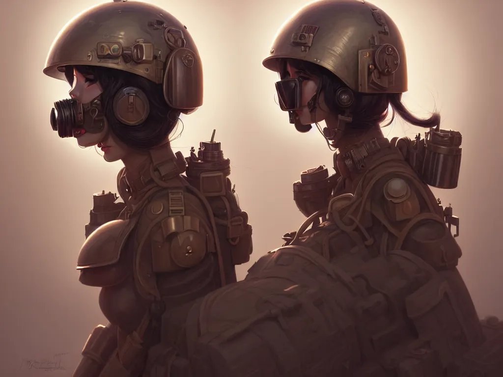 Image similar to portrait of dieselpunk blackpink jisoo soldier girl, helmet, desert, armored, highly detailed, digital painting, face detail, sharp focus, art, illustrations by loish and ayanamikodon and irakli nadar and rossdraws and wlop