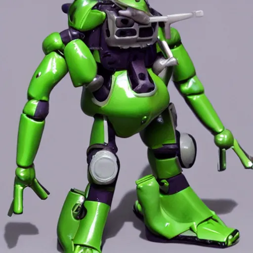 Image similar to frog enters an eva mech suit