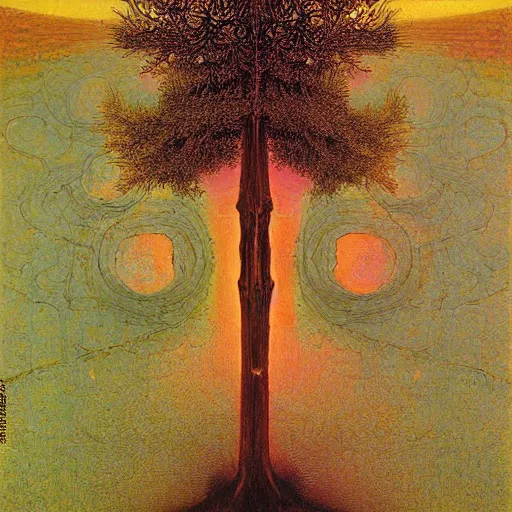 Image similar to 1 9 7 0's hovering psychedlic country height retriever liquor cedar tree copper, by benoit b. mandelbrot and beksinski and albrecht durer, smooth, detailed painting, abstract