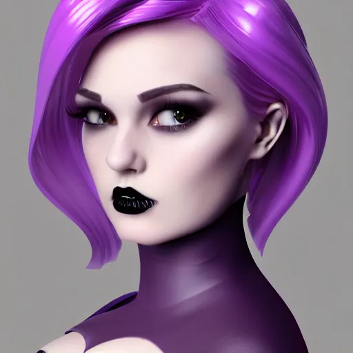 Image similar to a curvy feminine pale goth cutie in an elaborate purple-darkgrey latex-leather pleated tube dress, with a thin waist, cgsociety, photorealistic, sublime-comfy-elegant ambience, 16k, smooth, sharp focus, trending on ArtStation, volumetric lighting, fully clothed, worksafe