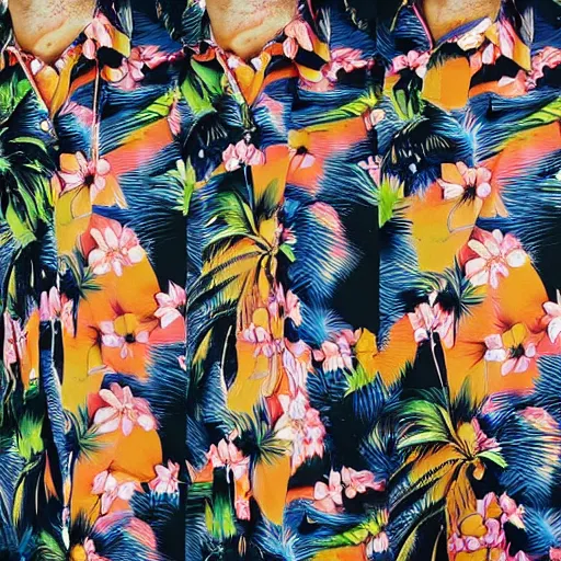 Prompt: hawaiian shirt design, fashion photography