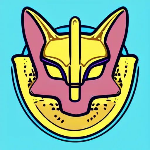 Image similar to a cute anubis god, digital art, iconic icon, 2 d vector logo, cartoon