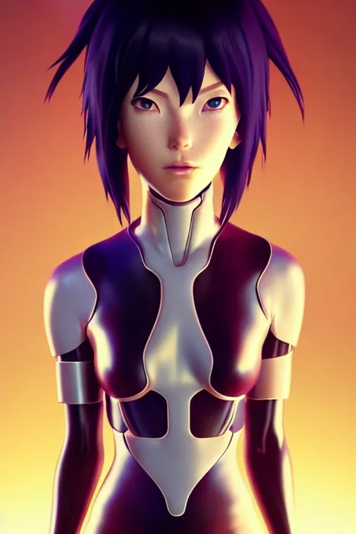 Image similar to weta disney pixar movie still portrait photo of ghost in the shell anime : : as motoko kusanagi by pixar : : by ilya kuvshinov, rossdraws, artgerm, maxim cover, octane render, 3 d, volumetric lighting, anti aliasing, raytracing : :