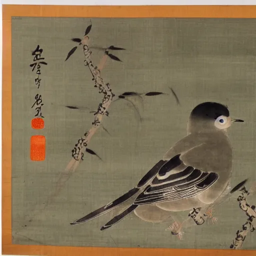 Image similar to the Chinese ancient painting of little birds ,by emperor Huizong of Song