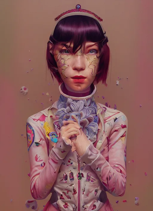 Image similar to y2k girl :: by Martine Johanna and Simon Stålenhag and Chie Yoshii and Casey Weldon and wlop :: ornate, dynamic, particulate, rich colors, intricate, elegant, highly detailed, centered, artstation, smooth, sharp focus, octane render, 3d