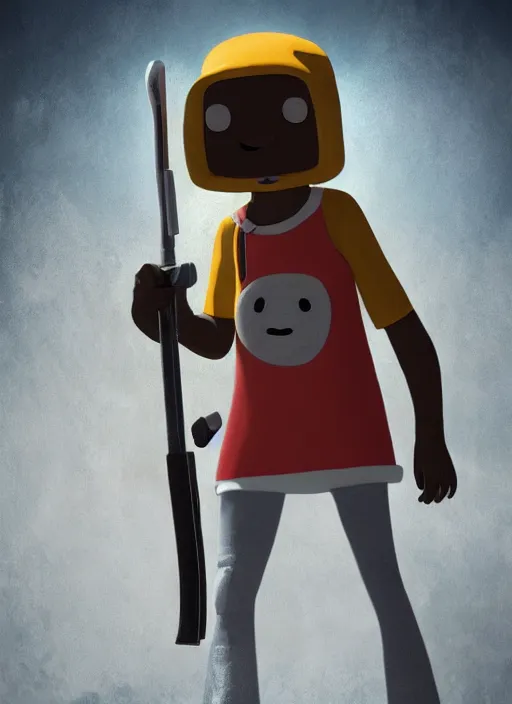 Image similar to adventure time finn, realistic, photorealistic, cgi, 3 d render, highly detailed