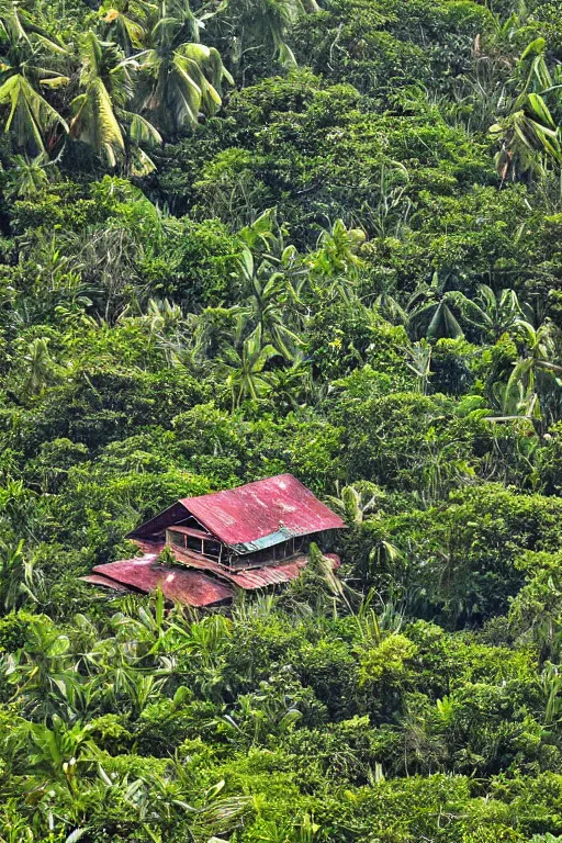 Prompt: abandoned sri lankan city, overgrown greenery, photograph