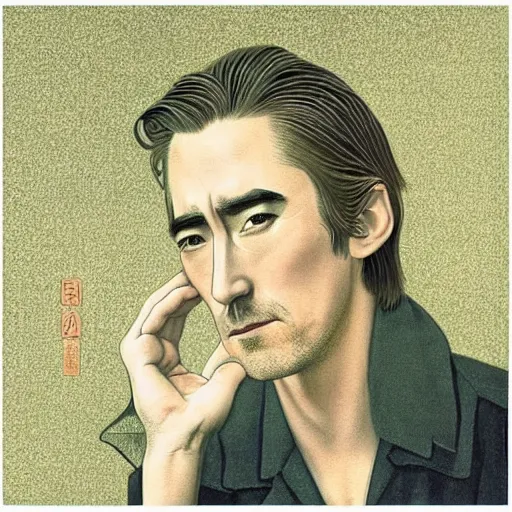 Image similar to “ lee pace portrait by ikenaga yasunari and ayana otake and ko rakusui, 6 0 s poster, drawing, realistic, sharp focus, japanese, dreamy, nostalgia, faded, golden hues, floral clothes ”