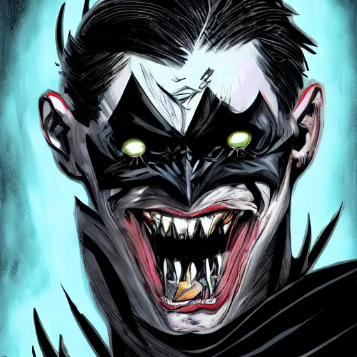 Image similar to the batman who laughs, comic strip style, dynamic lighting, fantasy concept art, trending on art station, stunning visuals, creative, cinematic, portrait, ultra detailed