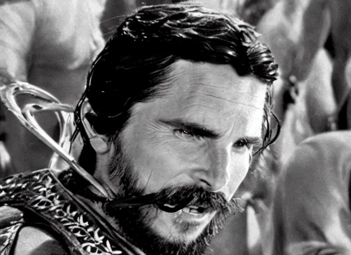 Image similar to film still of Christian Bale as Judah Ben-Hur in Ben Hur 1959