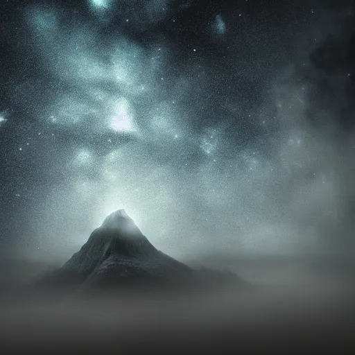 Image similar to dark, galaxy, evil, moody, fog, stars, wonder, mystery, realistic, 4 k