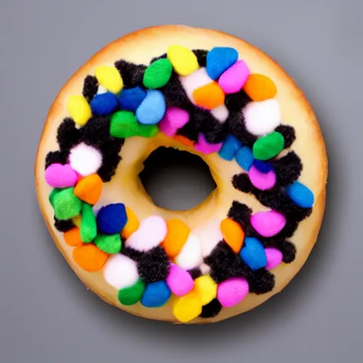 Image similar to fluffy donut, real life,